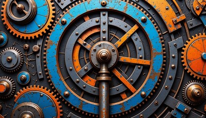 Fototapeta premium Intricate Mechanical Gears and Cogs Artwork