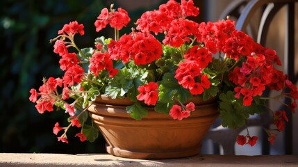 Obraz premium flowers red geranium