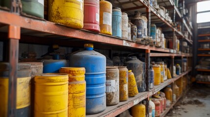 Fototapeta premium Warehouse Storage of Various Chemicals