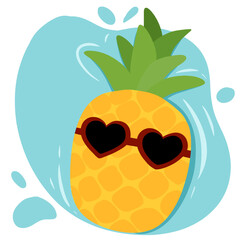 Pineapple wearing sunglasses