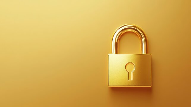 Golden padlock on a digital background, symbolizing security and data protection.