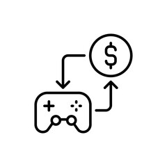 Game reward outline icons, minimalist vector illustration ,simple transparent graphic element .Isolated on white background