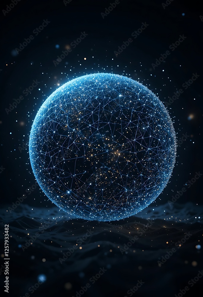 Poster digital globe: a connected world of data and innovation visualized