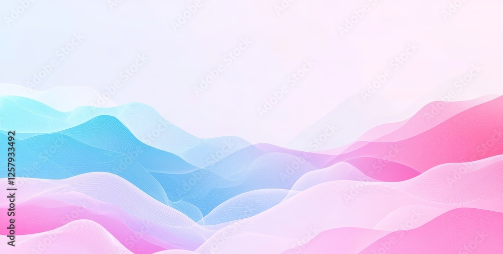 Poster a banner header poster cover design featuring a pastel colors fluid gradient background with a grain