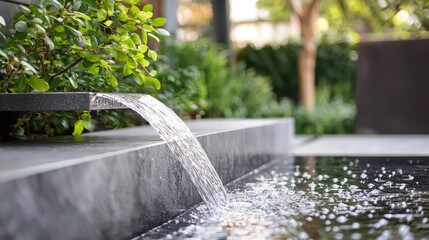 Minimalist Home with Modern Water Feature