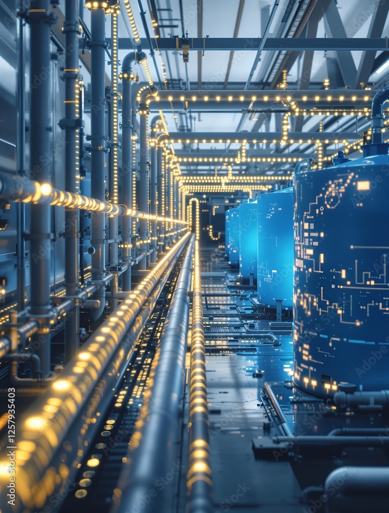 Aufkleber next-gen water systems: efficient resource management with high-tech pipelines and tanks