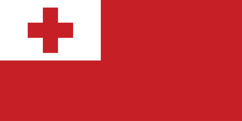 Obraz premium Flag of Tonga. Tonga flag official colors and proportion digital vector illustration