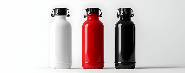 Obraz premium Three water bottles, studio shot