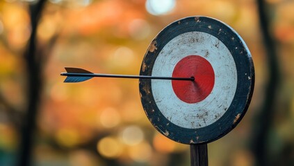Arrow Hitting the Bullseye: Achieving Goals and Success