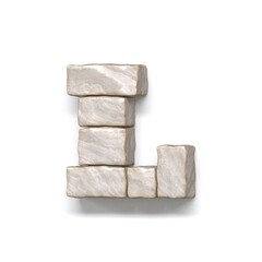 Stone wall font Letter L 3D