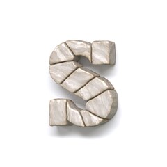 Stone wall font Letter S 3D
