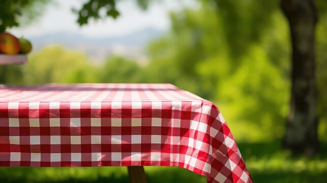 checke red and white checkered table cloth
