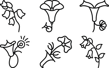 Fototapeta premium Floral Silhouette Vector Collection