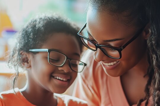 Smiling father and young son reading or watching something on a tablet at home. The moment shows bonding, digital learning, and family time in a modern, tech-friendly household. - Powered by Adobe