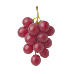 Fototapeta premium Bunch of fresh red grapes, white isolated background.
