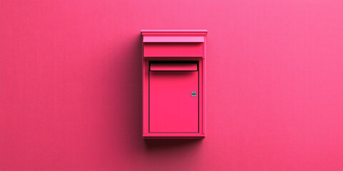pink mailbox on a pink wall,for banner design backdrop