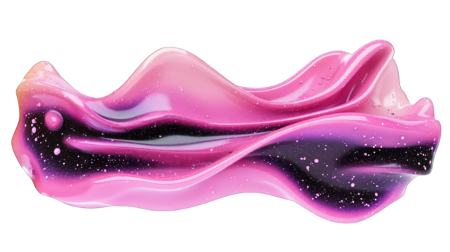 pink with black gradient border fluid holographic Iridescent 3d render abstract isolated on white background