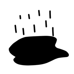 silhouette of a puddle of rainwater