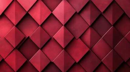 Abstract red geometric diamond pattern background.