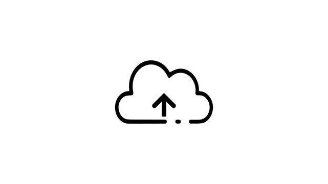 cloud uploading icon. Cloud Data Transfer Icon. 4k animated on white background