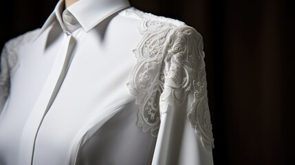 collar white long sleeve shirt