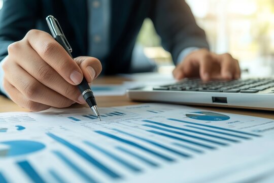 financial advisory services. Asian advisor showing plan of investment to clients in the consultancy office