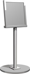 Side view of an ad stand or blank advertising board. Mockup template of ad signage easel