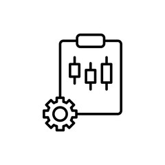 Trading planner outline icons, minimalist vector illustration ,simple transparent graphic element .Isolated on white background