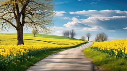 country spring roadway