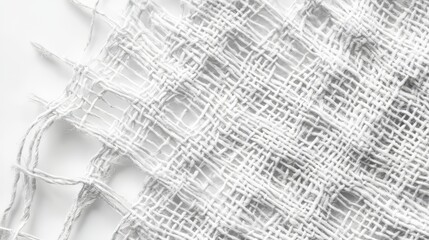 Obraz premium Fragment of loosely woven white fabric.