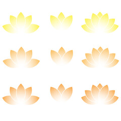 Lotus flowers, minimalist style - Set