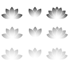 Lotus flowers, minimalist style - Set