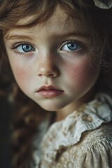 Fototapeta premium Little girl with blue eyes