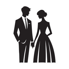 Elegant Wedding Couple Silhouettes