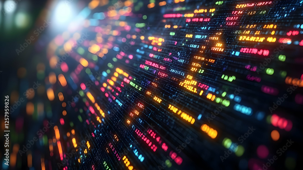 Poster abstract colorful data stream