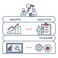 Minimalist business infographic template with clean icons and text boxes