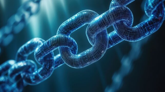 Blockchain technology network futuristic hud background with chain of blocks polygon peer to peer network. Global cryptocurrency blockchain fintech business banner concept.