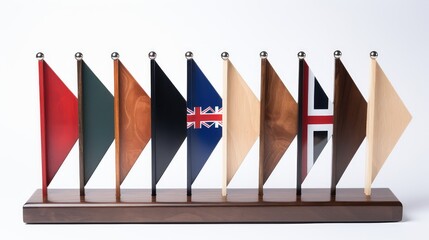 showcase wood with flag
