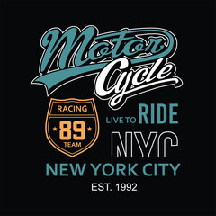 Vintage motorcycle typography design for Tshirt, banner, posters