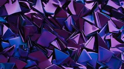 Obraz premium Futuristic Crumpled Metallic Textures in Purple and Blue