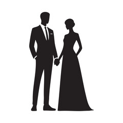 Elegant Wedding Couple Silhouettes