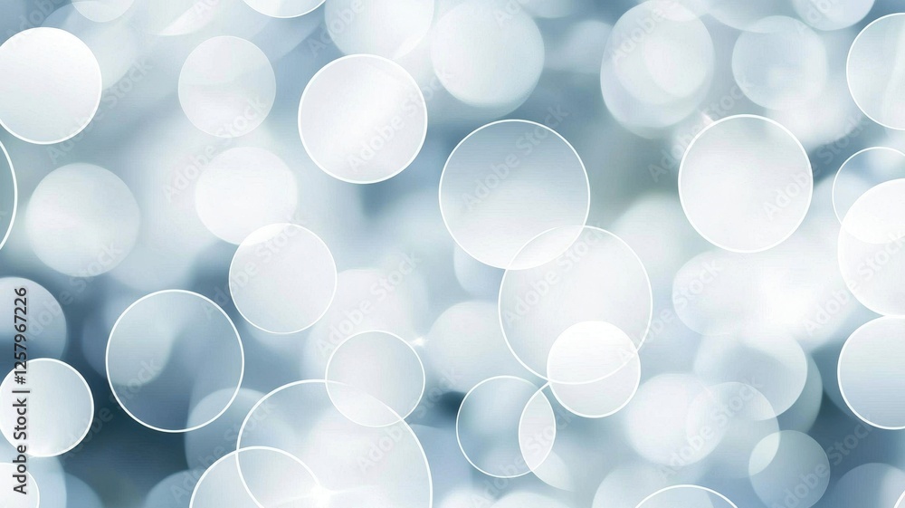 Poster abstract blue and white bokeh background soft circles light blurred texture elegant design modern