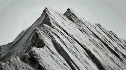 Monochromatic Mountain Peak Abstract Rock Formation