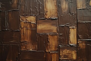 Thick brushstrokes of brown and tan oil paint overlap