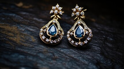 Fototapeta premium jewelry blue gold ornaments