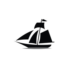 sailboat logo icon vector illustration