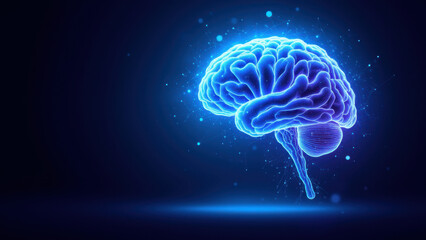 An artistic representation of artificial intelligence with a glowing human-like brain.