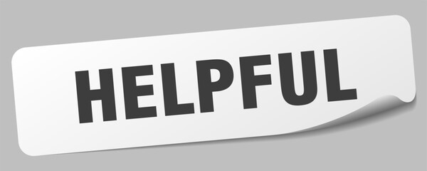 helpful sticker. helpful label