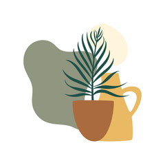 Abstract Floral Vase Illustration