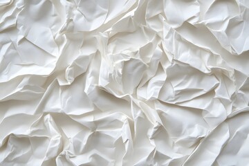 Obraz premium Crumpled White Fabric with Soft Shadows and Textured Folds.